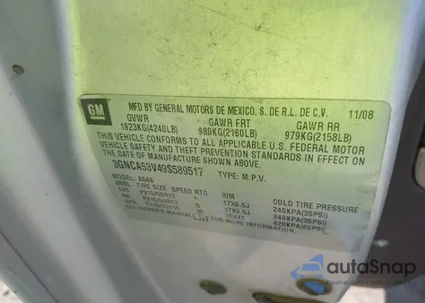 2010 Chevrolet Hhr Ls z USA, uszkodzony, nr VIN 3GNBAADB5AS611716